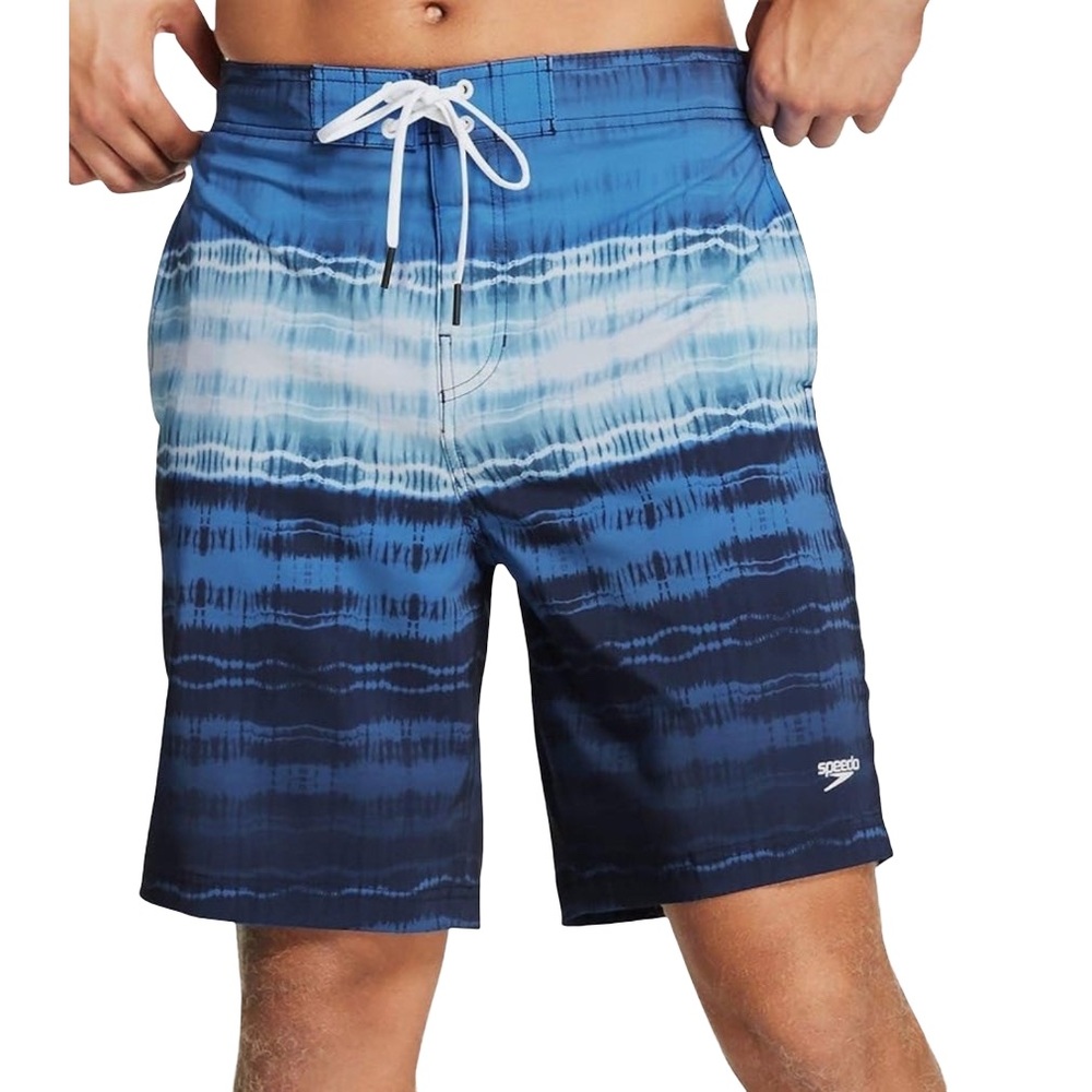 NWT Speedo Down Drift Bondi Men's "Blue Lemonade" Swim Boardshorts UPF 50+